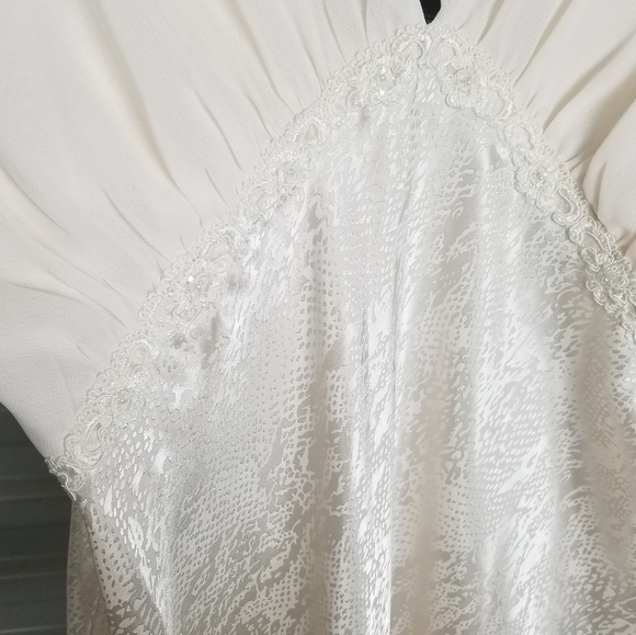 Midi Length Silky Slip Dress Cream Color size Medium - Picture 7 of 11